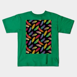 Multi Color Feathers Pattern Kids T-Shirt